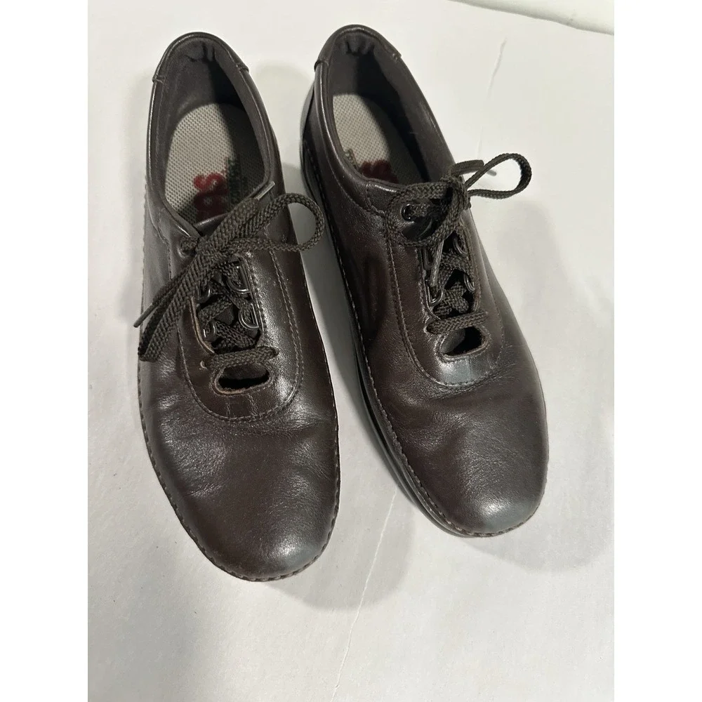 SAS Soft Step Shoes Womens 8.5N Brown Leather Tripad Comfort Lace Up Comfort USA